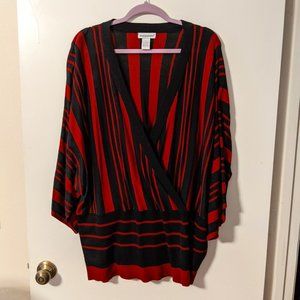 Red & Black Dolman Butterfly Kimono Sweater